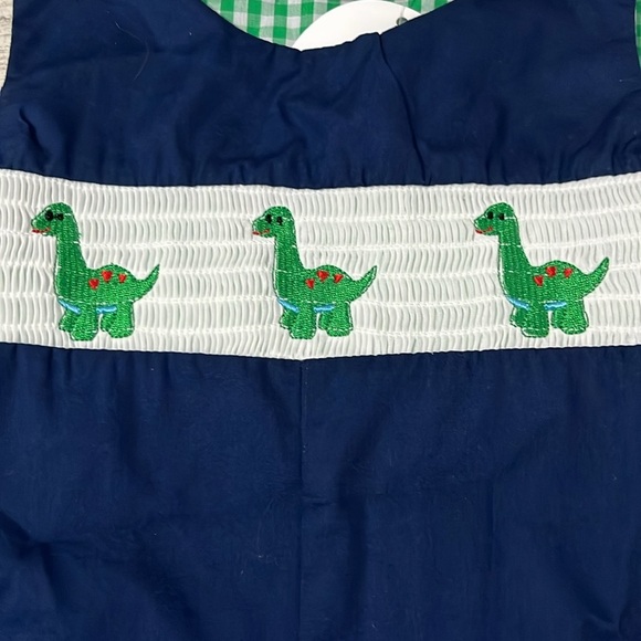 Smocked Dinosaur Baby Romper Size 24 Month. NWT - Picture 2 of 7